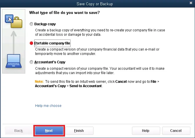 Create or Save a Portable Company File in QuickBooks