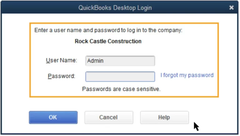 Enter Admin credentials Screenshot
