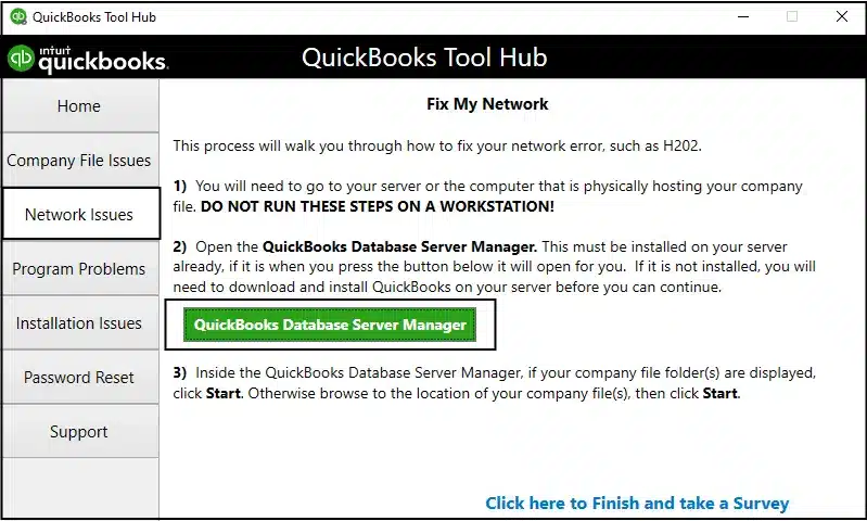  QuickBooks database Server manager