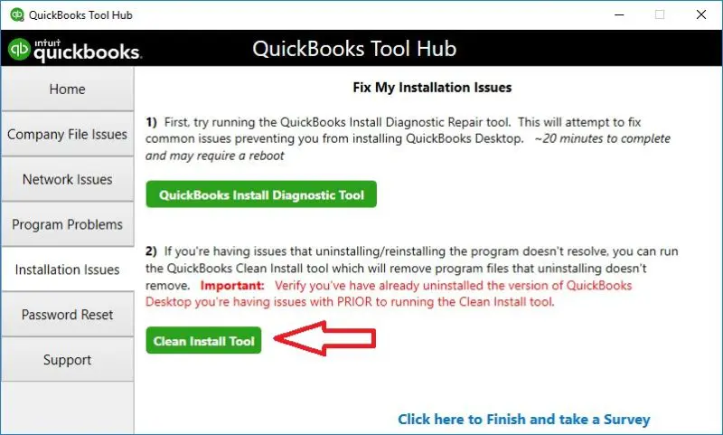 QuickBooks clean install tool