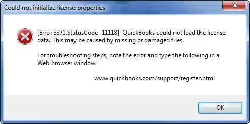 QuickBooks Data Error 3371